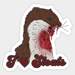 I Love Stoats Sticker